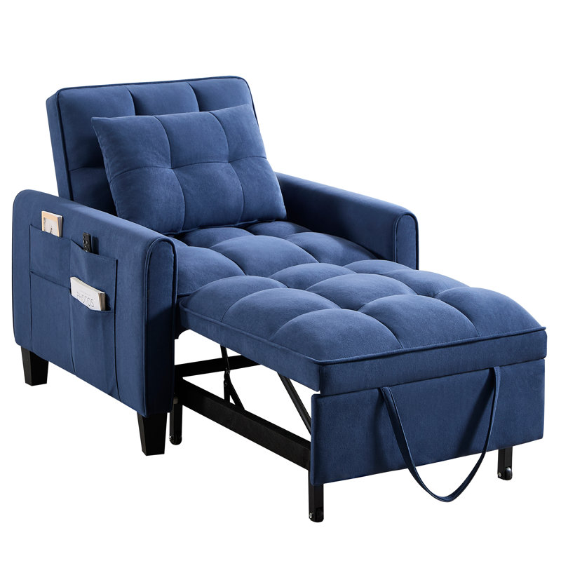 Fauteuil-lit rembourré 31,7 po, Bleu