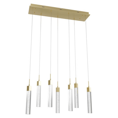 The Original Glacier Collection 7 Light Bubbled Crystal Multi Port Pendant