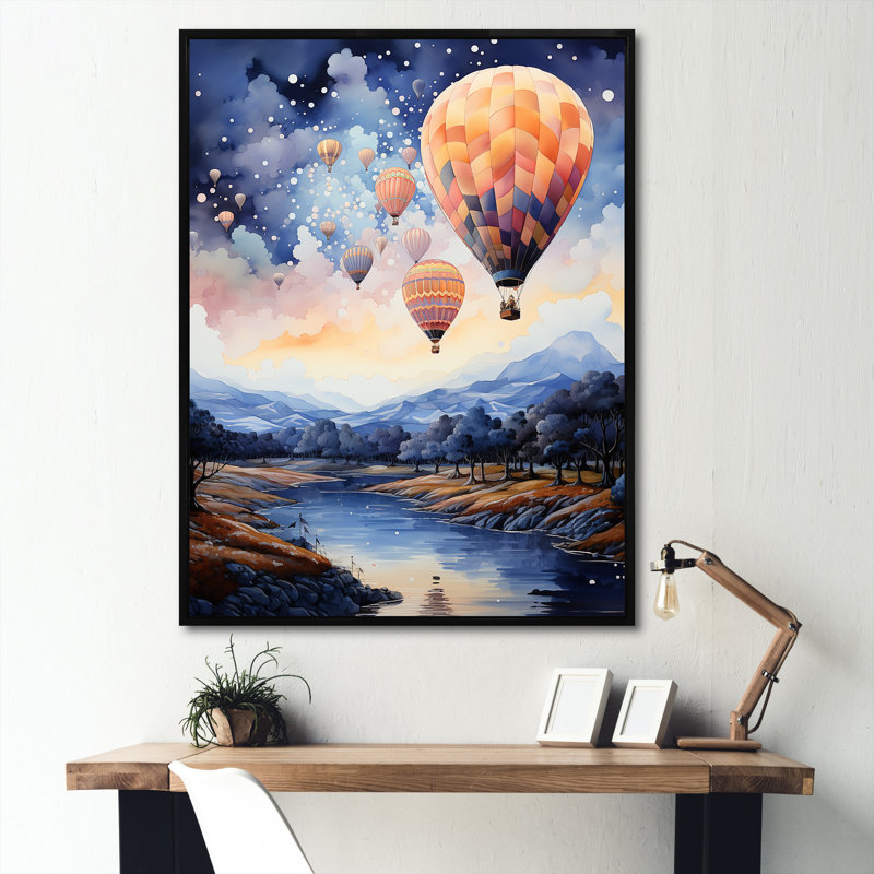Vol en montgolfière fantastique haute aventure II, Cadre flottant noir, H 44 po x l 34 po x P 1,5 po