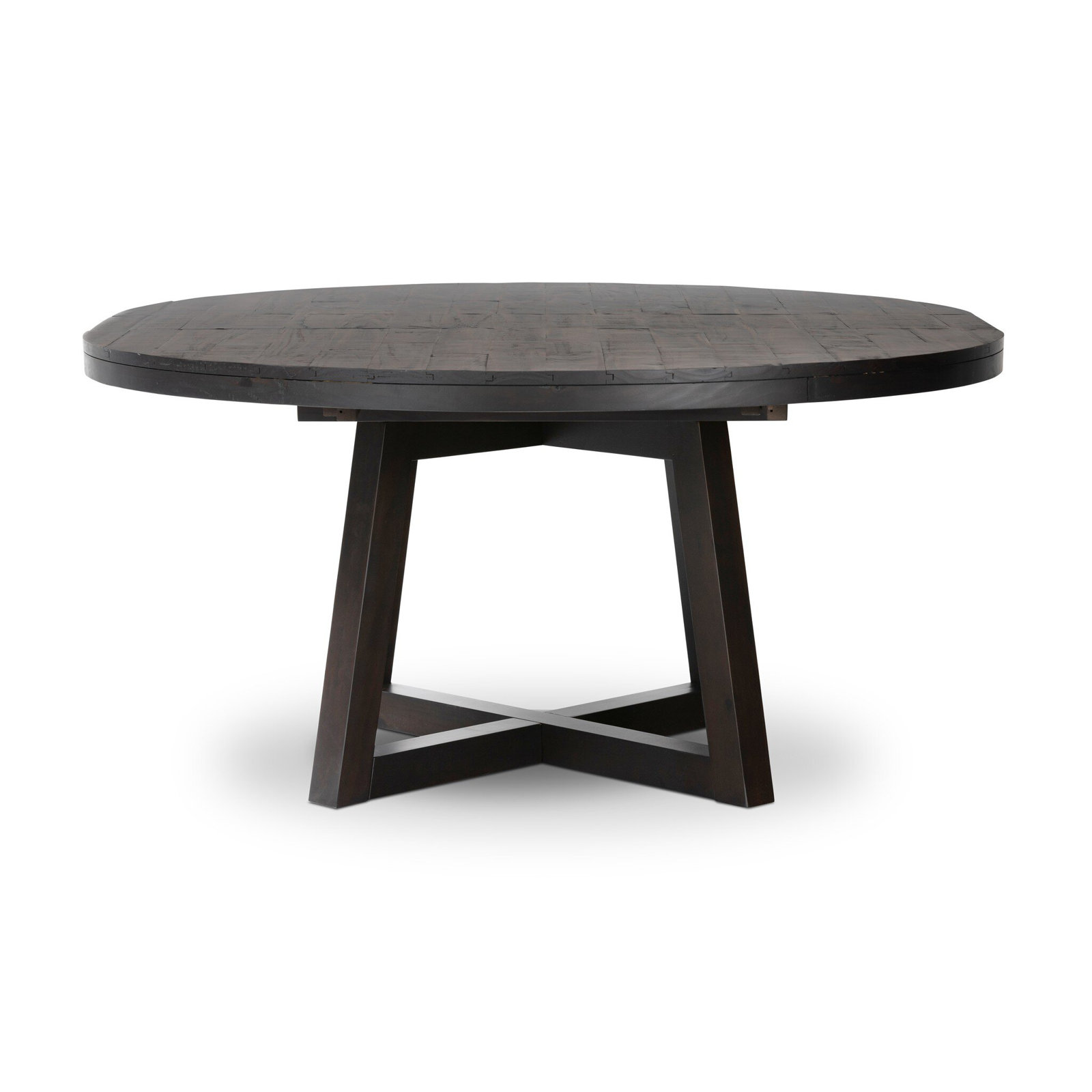 Pelia 72.01" Extendable Solid Wood Dining Table, Dark Carbon