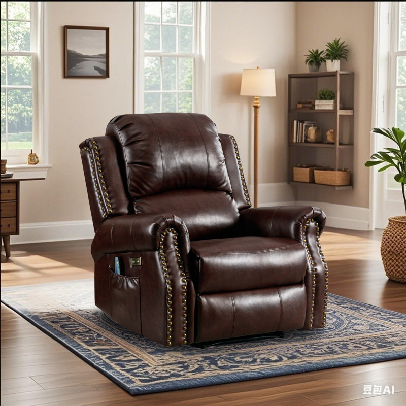 Fauteuil inclinable électrique de 38 po Maxwellton, Brun rustique