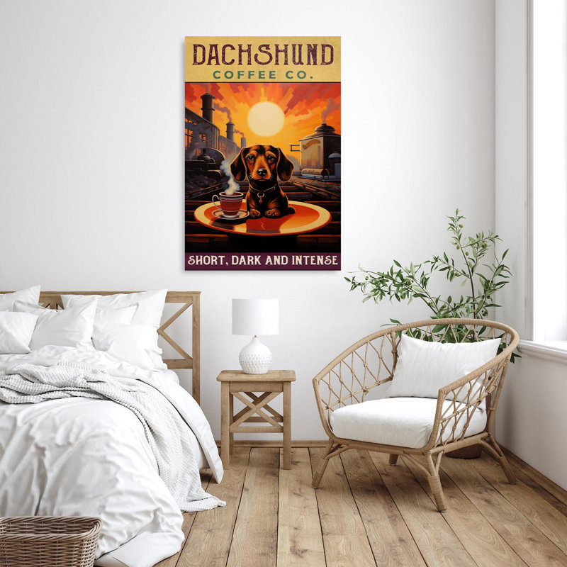«Kiyara Dachshund Coffee Co», impression sur toile, H 36 po x l 24 po x P 1,25 po