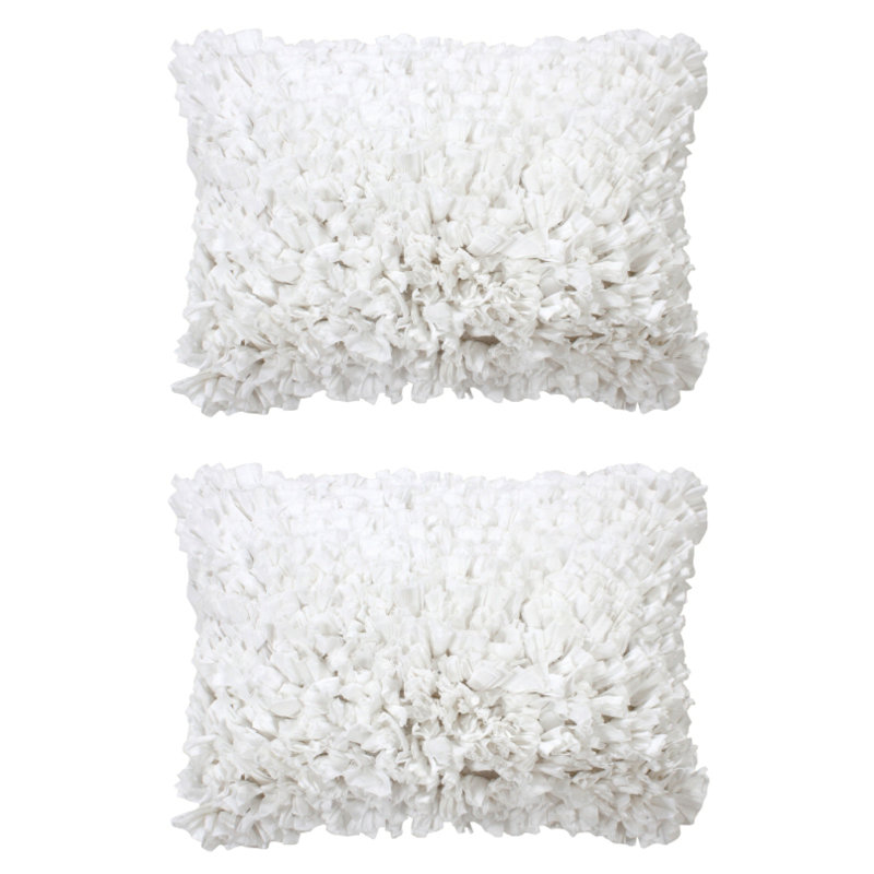Cotton Throw Pillow, White