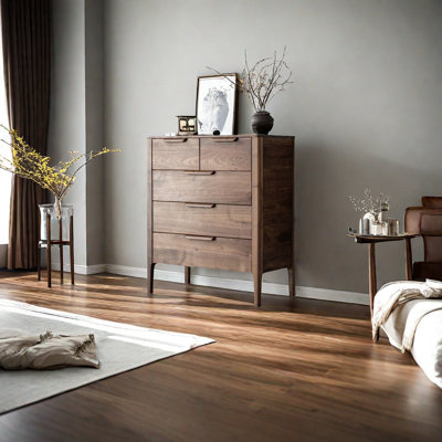 Armoire de rangement moderne en noyer noir