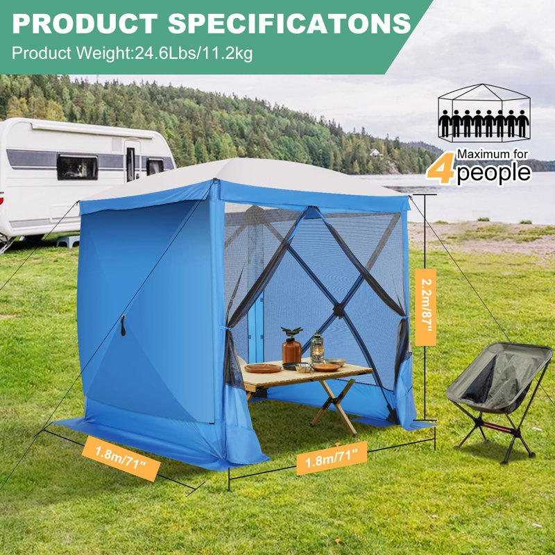 6'x6' Instant Pop-Up Gazebo Canopy , Blue