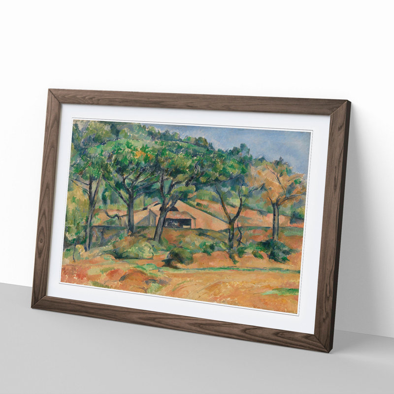 House in Provence by Paul Cezanne - Picture Frame Painting, 48cm H x 65cm W x 2cm D, Walnut Framed