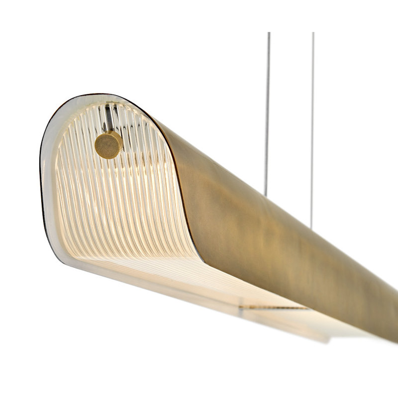 Arco Linear Chandelier, Heritage Brass