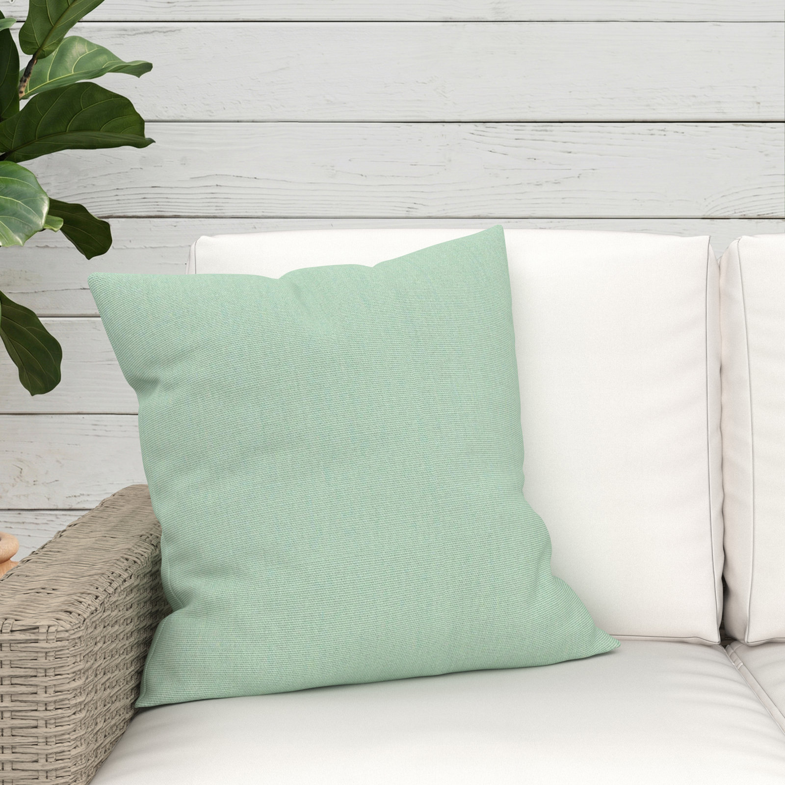 Indoor/Outdoor Throw Pillow, Square 20", Canvas Spa Sunbrella® Canvas