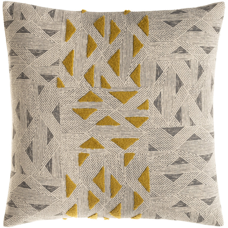 Shannon Geometric Embroidered Cotton Throw Pillow