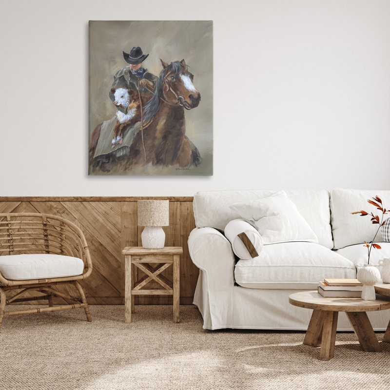 Art mural sur toile Ranch Cowboy & Western Horse par Pam Britton, H 48 po x l 36 po