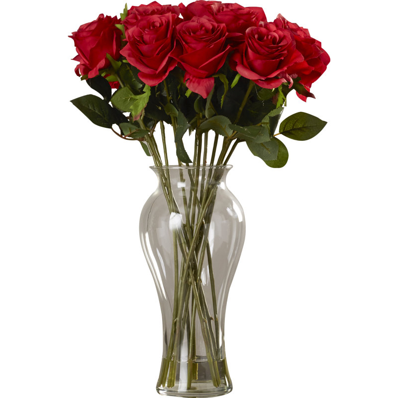 Centres de table Blake Roses dans un vase, Rouge