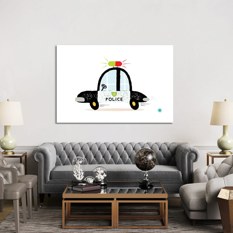 Police Car - Wrapped Canvas Print, 152.5 cm H x 101.5 cm W