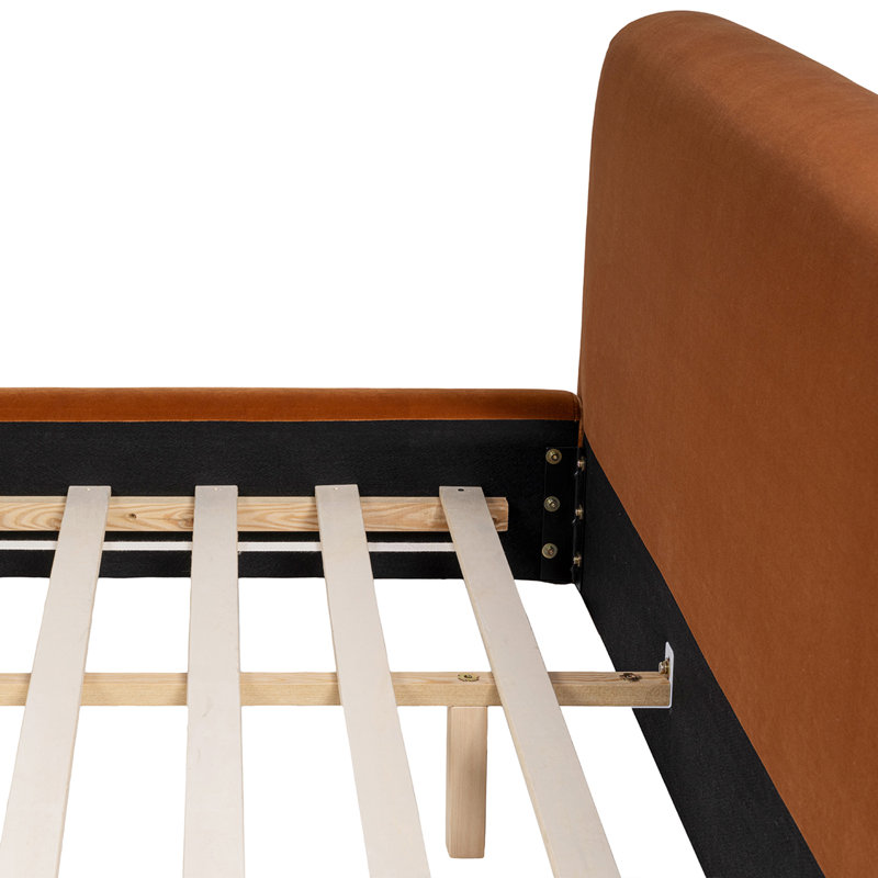 Lit plateforme Lansford Puffy, Très grand, Orange