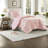 Comfortable Pink Chenille Bedding Set For Home, Twin
