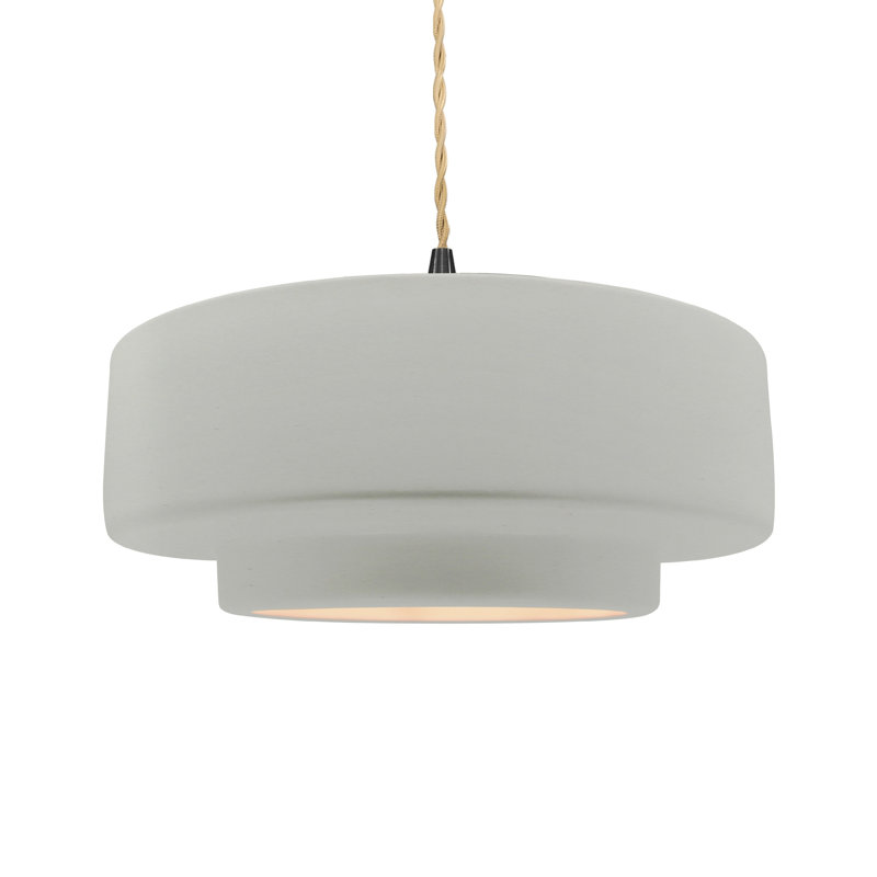 Luminaire suspendu à 1 lumière Meydan, H 6 po x l 16,25 po x P 16,25 po, Blanc mat, Noir mat