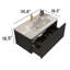 Meuble-lavabo flottant blanc - mural, lavabo 1 pièce (sans bonde / robinet), pré-assemblé