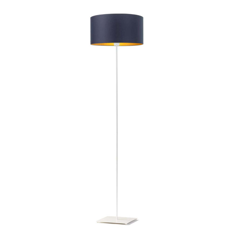 Eadey 156cm Traditional Floor Lamp, White, Dark Grey
