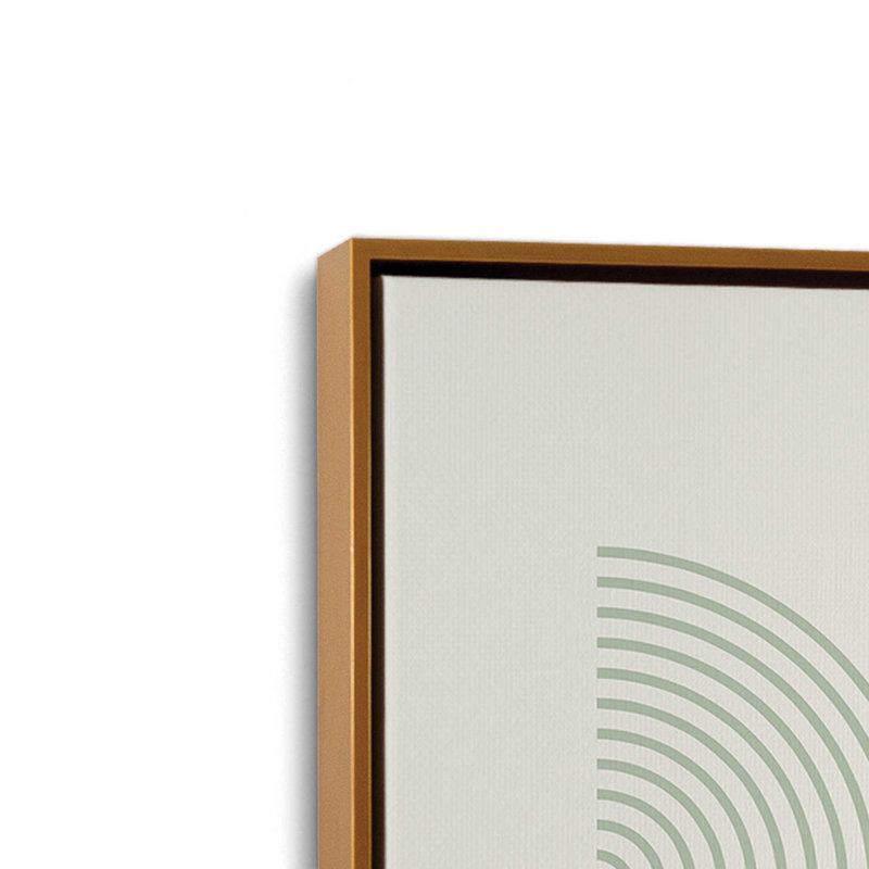Affiche de composition Bauhaus, Beige/vert, Cadre flottant or poli, H 48,75 po x l 32,75 po