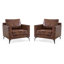 Fauteuil d'appoint rembourré en similicuir 2 pièces Dametrius