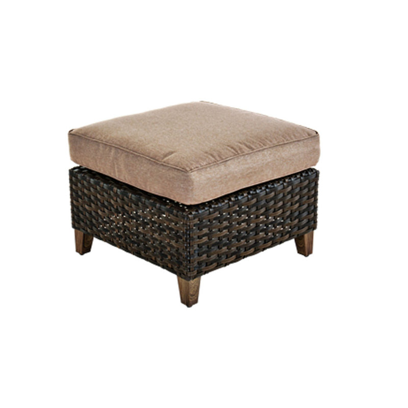 Repose-pieds d'extérieur avec coussin Umeh, Beige