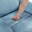 Fauteuil inclinable et oscillant avec mouvement pivotant et revêtement en cuir bleu