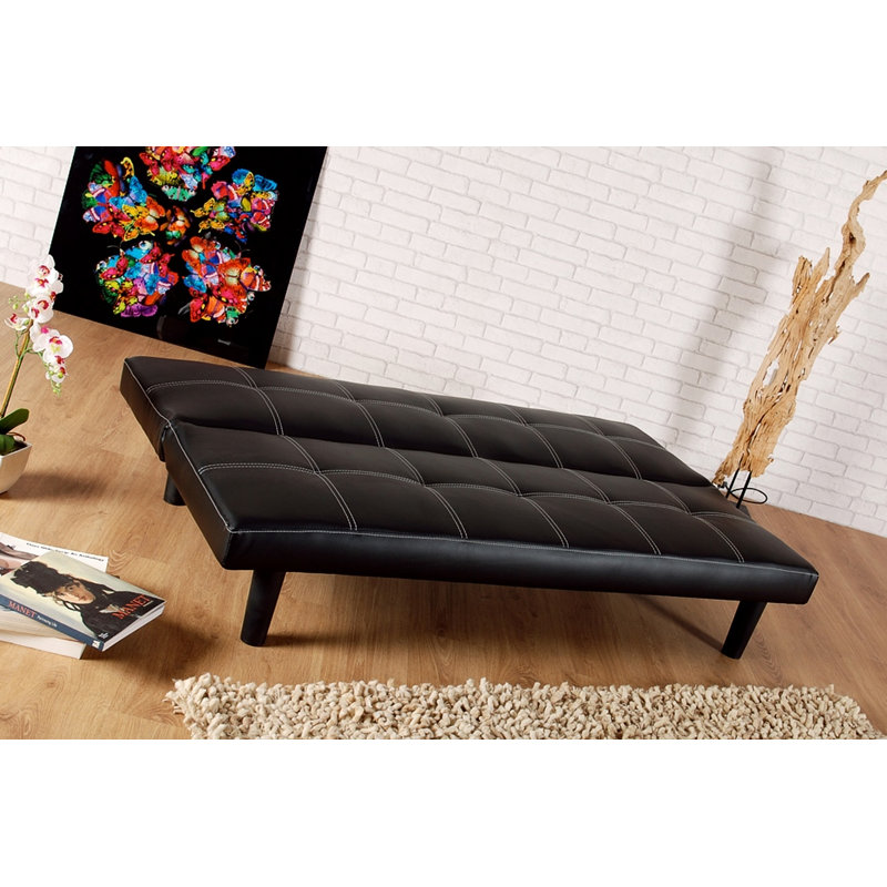 Berryhill 3 Seater Faux Leather Sofa Bed, Brown