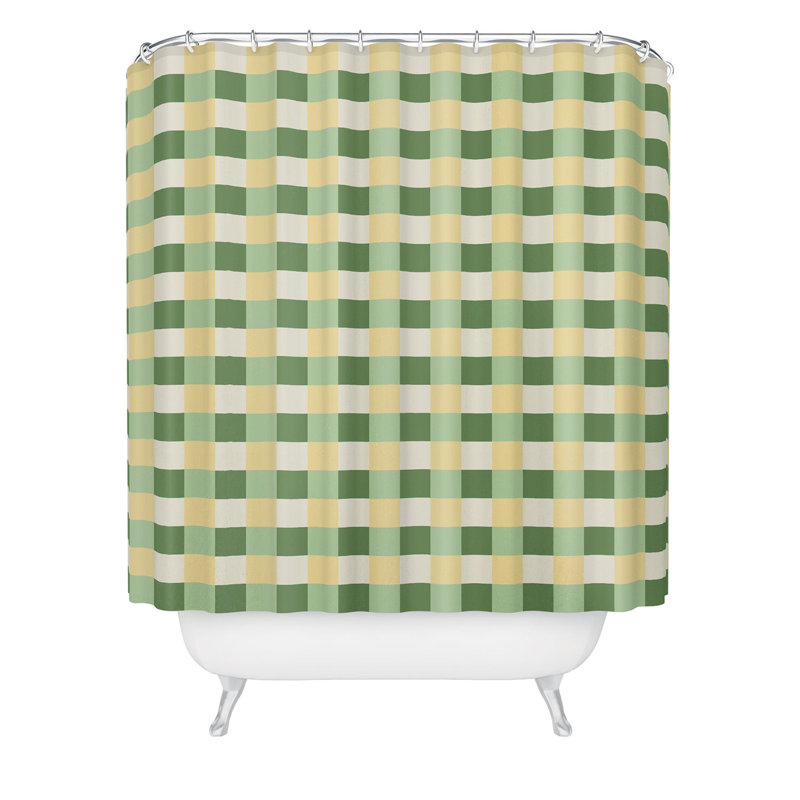 Rideau de douche Ninola Design, Vert géométrique