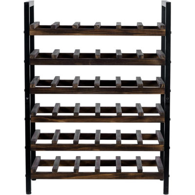 Wine Rack Freestanding Floor Stand, 6 Tier Wine Bottle Shelf - Holds Up To 36 Bottles (Solid Wood)", Since Unit Is 6 Rack.