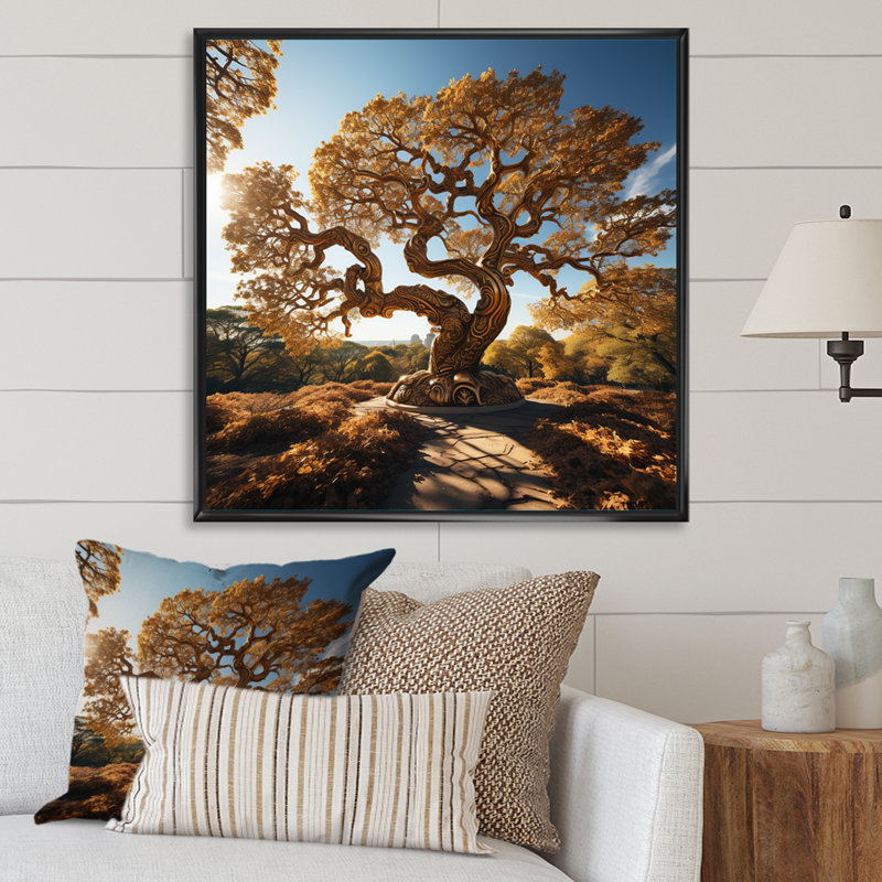«Bonsai Tree Tranquility Expression II», reproduction sur toile, Cadre flottant noir, H 16 po x l 16 po