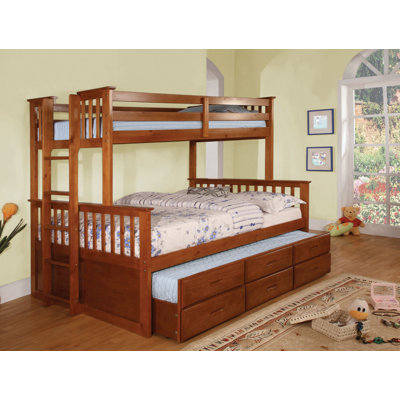 Guilaine Standard Bunk Bed with Trundle by Harriet Bee