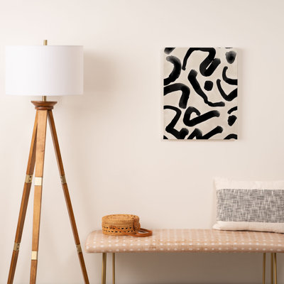 «Black Brushstroke Écru», reproduction sur toile