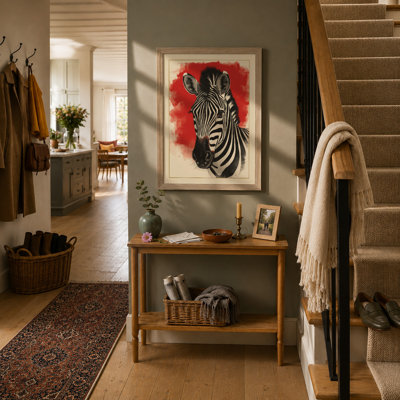 Zebra Head Study Modern - Framed Print