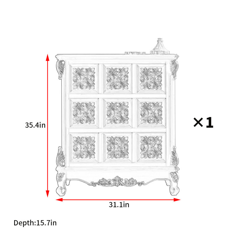 Commode d'appoint de style rétro américain, Blanc