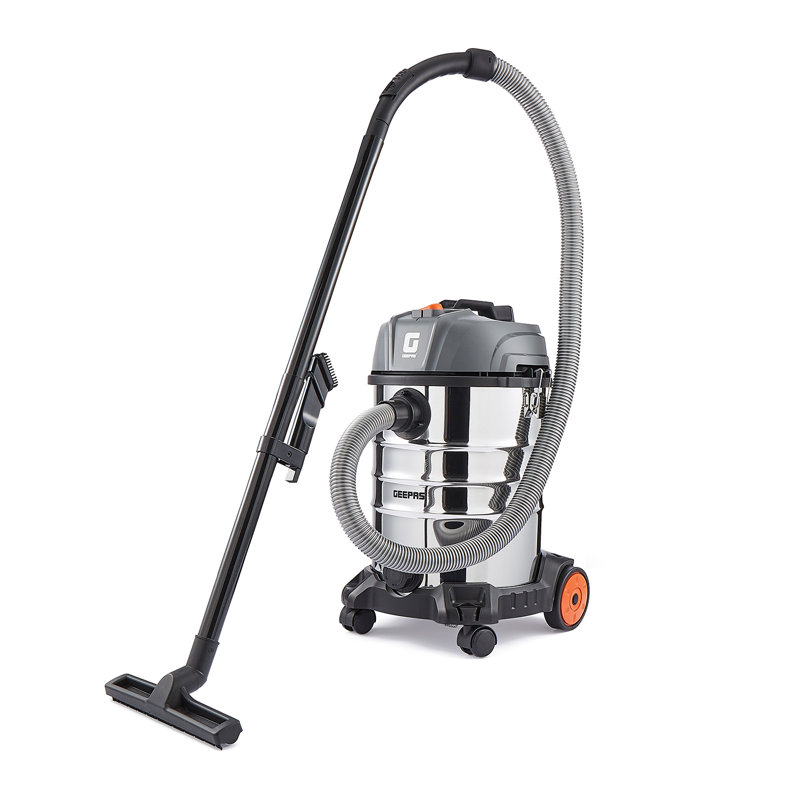 GEEPAS Wet & Dry Vacuum Cleaner 240V | 30L Iron Tank 19Kpa Suction HEPA Filter 4.5m Cable Portable Cord Storage | Powerful Blow Function for Car Garage Workshop Cleaning Carpet | 2 Year Warranty 1400W