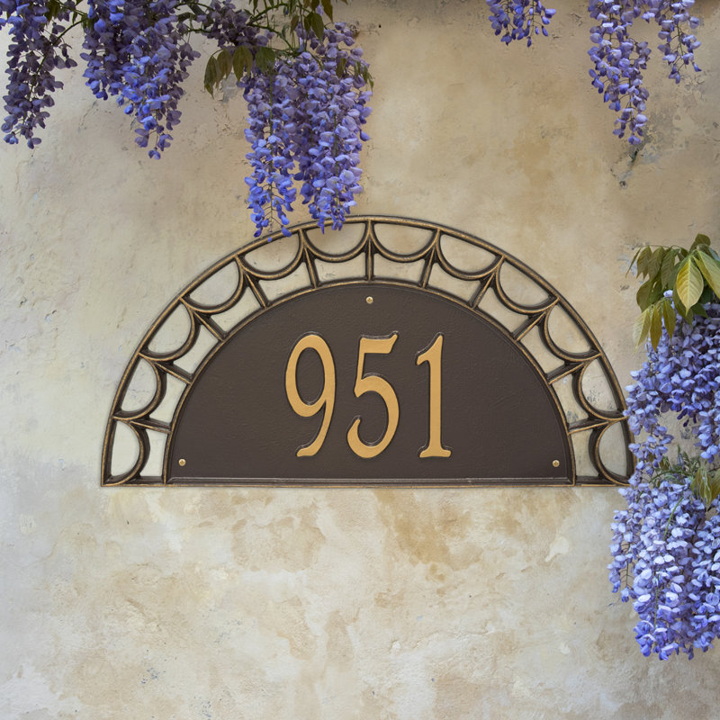 Signature Series 1-Line Wall Address Plaque, Bronze, Gold, Yes