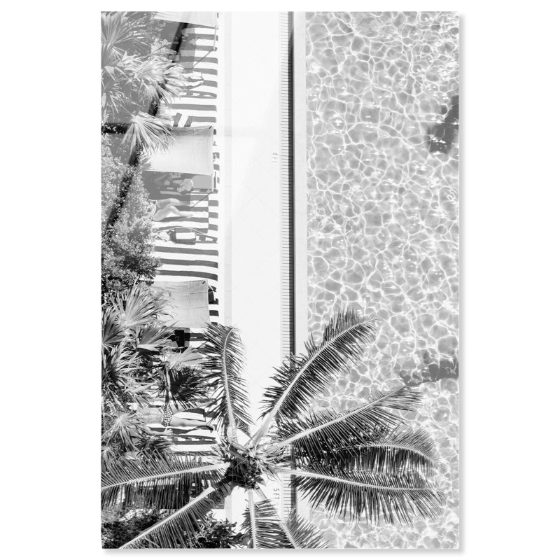 Impression sur piscine «Pool d'en haut» par Notoriart, prête à être accrochée, H 24 po x l 16 po
