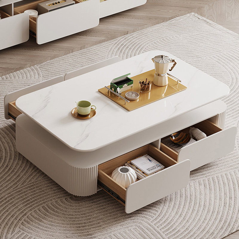 Table de thé crème, H 16,93 po x L 47,24 po x l 27,56 po