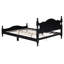 Retro Queen Platform Bed Frame, Black Wood With Slat Size For Enduring Quality