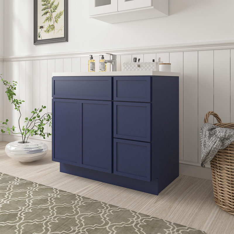 Base de meuble-lavabo simple 36 po seulement, Bleu