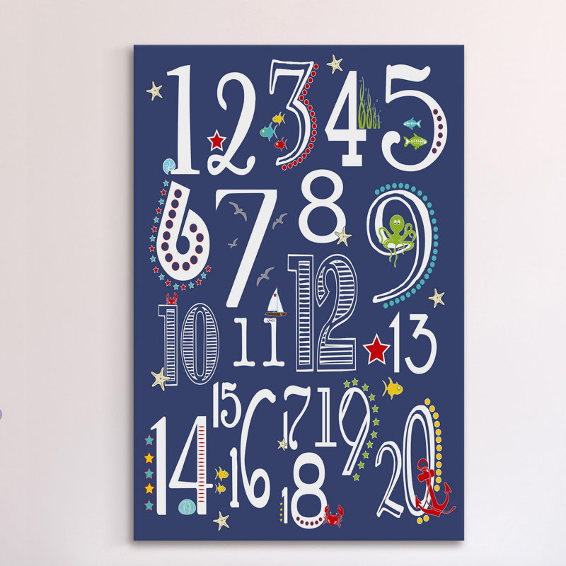 «123 Nautical Navy», reproduction sur toile tendue, H 45 po x l 30 po x P 1,5 po