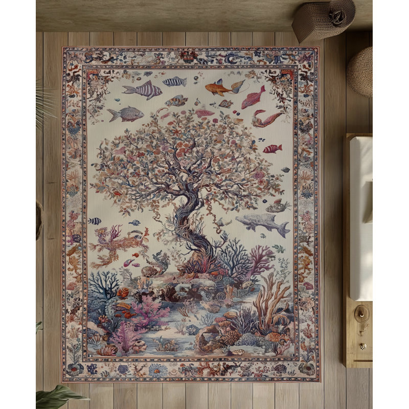 Tapis de salon Nora Art Underwater, Tapis de couloir 3 pi 3,37 po x 9 pi 10,11 po