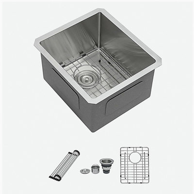 Évier de cuisine encastré 15 po - évier de cuisine encastrable 15 po x 20 po x 9 po en acier inoxydable profond de calibre 16
