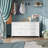 Amanah 39.1'' W 5-Drawer Dresser for Bedroom, White Storage Unit with Sturdy Steel Frame, TV Stand with Wooden, Chest of Drawers for Closet, Living Room-1212428787