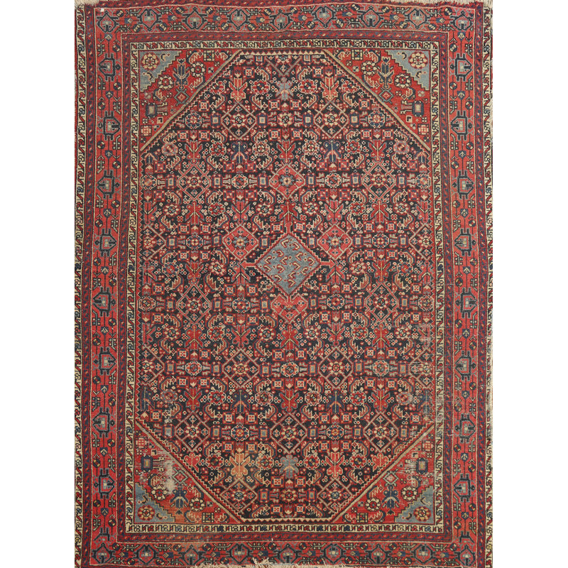 Tapis traditionnel avant teinture végétale pré-1900 5 x 6