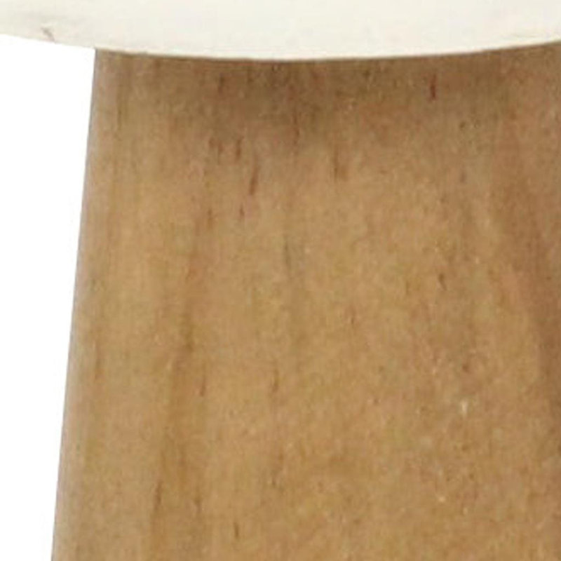 Sculpture de table 5 po en bois peint à la main brun et blanc