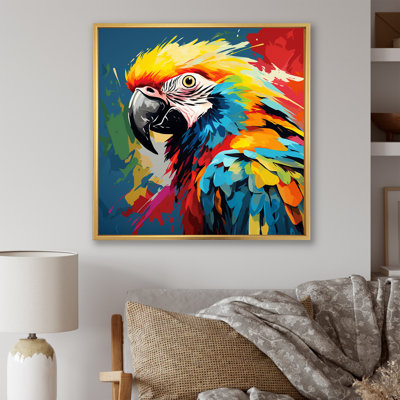 Pop Art Parrot Macaw Portrait - Parrot Wall Art