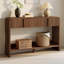Console de style campagne moderne 45 po avec 2 tiroirs Dulane, brun-1591392473-1578641340