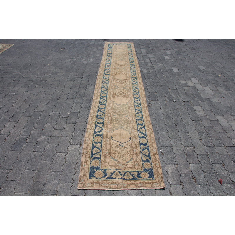 Tapis de couloir en laine rétro Oathak