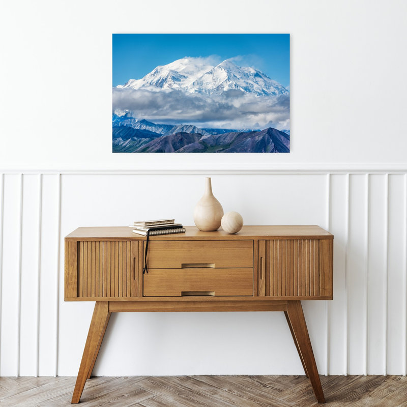 Majestic Denali Peak Serene Tranquil Abstract Landscape Mountain Wall Art Print by Jeffrey C. Sink - 1 Piece Wrapped Canvas Wall Art
