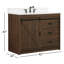 Meuble-lavabo simple autoportant en bois manufacturé l 42 po avec plateau en pierre reconstituée Jillian -128070729